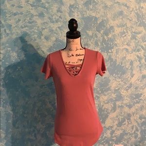 Large rue21 short sleeved v-neck cross over shirt